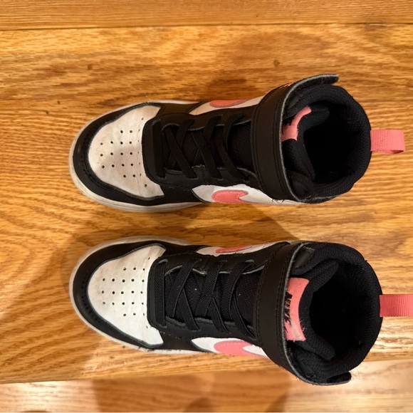 Nike Court Black and Pink Mid top Sneakers with Velcro closure - Picture 5 of 13